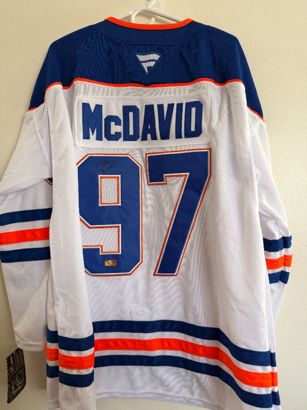 Connor McDavid signed Edmonton Oilers Fanatics autographed jersey w/COA XL 25-02